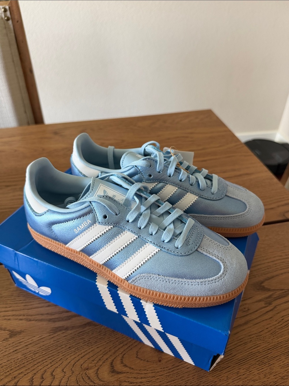 New Adidas Kids Samba OG Shoes in Light Blue